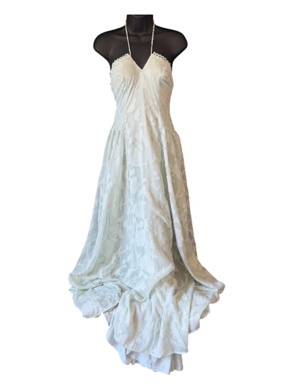 Lulu's Mint Lace Halter Maxi Dress